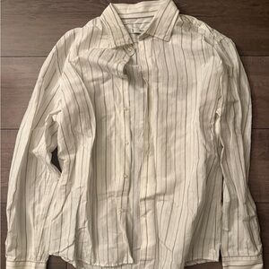 Mango Cream Striped Men's Shirt